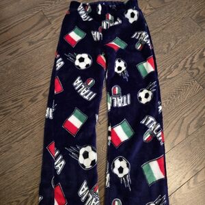 Kids Navy Italy Soccer Fleece Pajama Pants